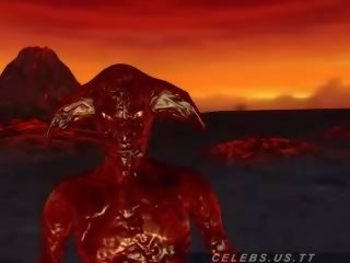 3d model- geneukt door een daemon in hel