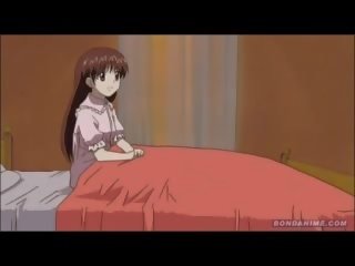 Roztomilý hentai anime dívka masturbuje a pak čerpané