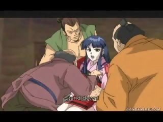 Samurai mergaitė gangbanged iki townsmen