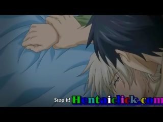 Hentai γκέι άτριχος kissed και σκληρό πορνό πατήσαμε