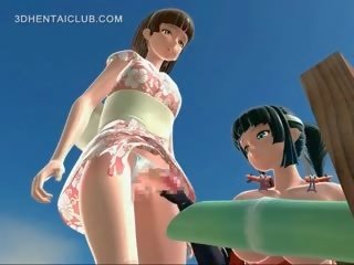 Hentai anime slurps viņai twat juices masturbācija