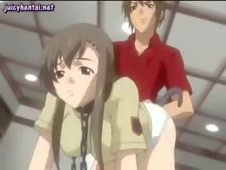 Anime vogëlushe gëzon një anale dildo