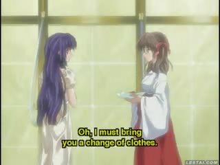 Pěkný hentai anime dívka plácnutý v a koupel