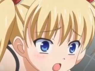 Tonårs animen blondin få en balle i henne röv