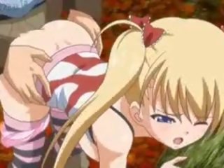 Blondýna cutie anime dostane búšil