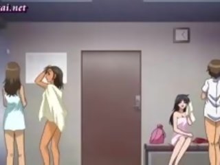 Wild anime leraar geniet een piemel